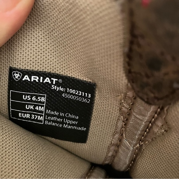 Ariat brown and turquoise leather cowgirl boots, size 6.5. Style 100231113 - Picture 5 of 8